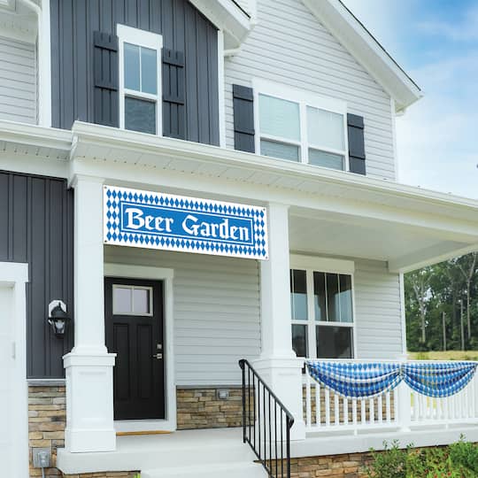 Beistle 5ft. Blue & White Beer Garden Sign Banner